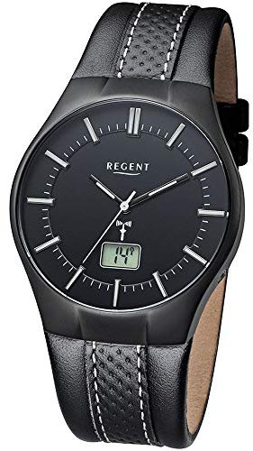 REGENT Men Analog Radio Watch with Leather Strap 11030139