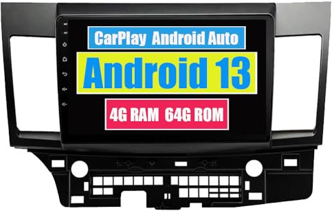Roverone 10,2 Zoll Android System Autoradio KFZ GPS-Player für Mitsubishi Lancer 10 EVO Galant Fortis ispira X mit Navigation Stereo-Radio Bluetooth Spiegel Link Full Touch Bildschirm