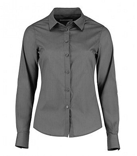 Kustom Kit Womens Tailored Poplin Shirt Graphite 12