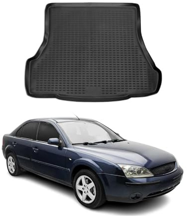 OMAC Kofferraummatte Kofferraumwanne kompatibel mit Ford Mondeo mk3 2000-2007 Gummi TPE Schwarz