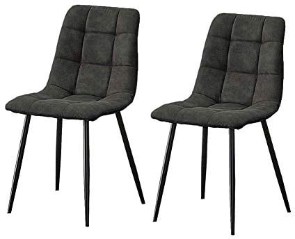 TUKAILAI Stoff Esszimmerstühle 2er Set Küchenstühle Bequeme Lounge Stühle mit Metallbeinen für Esszimmer, Esszimmerstuhl Küchenstühle Wohnzimmerstuhl Besucherstühle Konferenzstühle Set von 2 Grau