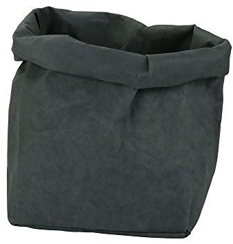 BIOZOYG Krempelbox Stuff Größe nachhaltiger Allzweck-Korb aus waschbarem Papier 0,55cm stark I Aufbewahrungskorb für Bad Kinderzimmer & Co I Geschenktüte Pflanzen Übertopf Anthrazit