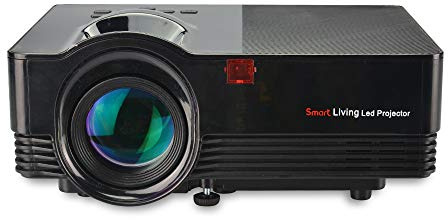 CGOLDENWALL Mini Projector 1920 * 1080P Portable Movie Projector Video Projector with 30000 Hrs LED Lamp Life Compatible with TV Stick, HDMI, VGA, TF, AV and USB for Home Entertainment (White)