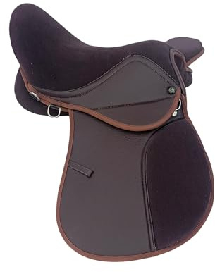 Aces Equine Pferdesattel aus Synthetik, 35,6 cm breit, Schwarz/Braun S braun
