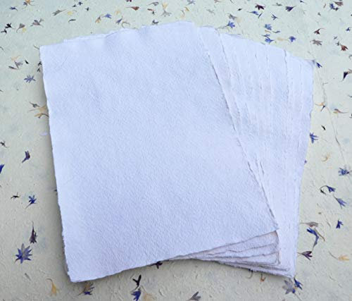 handgeschöpftes Büttenpapier Aquarellpapier A4 10 Bogen/Set -rauhe Textur- weiß 225g/m² BaumwollLinters (AR224)