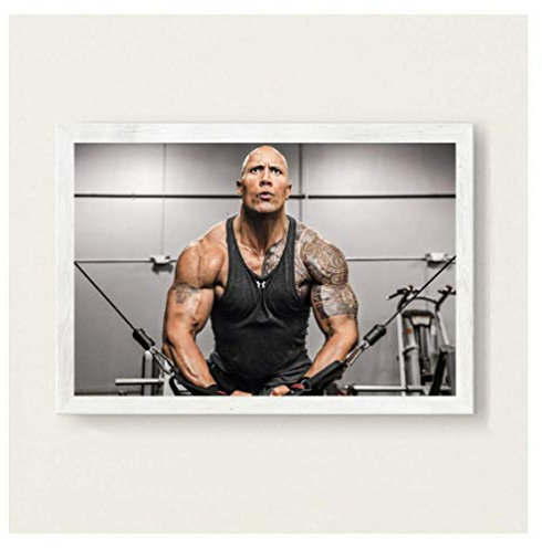 RUIYANMQ Leinwand Bild The Rock Dwayne Johnson Workout Fitness Bodybuilding Muskel Vintage Poster Wandkunst Home Decor Lx58We 40X60Cm Rahmenlos