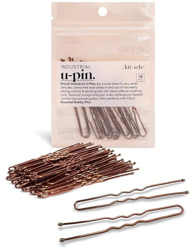Kitsch U Shaped Hair Pins for Girls, Teens & Women | Hairpin Perfect for Updos, Ballet Buns & Wig Styling | Ideal Gifts for Women - 3 Inches & 2.5 Inches, Brown, 18Pcs