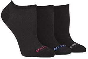 SockShop Ladies Striped, Plain and Mesh Bamboo Trainer Socks Pack of 3 Black Mesh 4-8