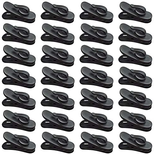 MILISTEN 100pcs Earphone Wire Clip 360 Degree Rotate Earphone Cable Clothing Clip Plastic Earbud Clip for Fixing Round Wire Earphone Headphone Microphone Black