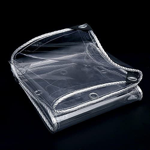 QWEASDF wasserdichte Transparente Plane, Strapazierfähige Vordächer, wasserdichte Plane mit Ösen, für Pflanzen Gewächshaus, Tierstall Dachterrasse Balkon, 0.35mm,2.2x5.5m/7.2x18ft