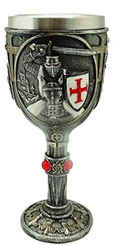 Osiris Trading UK - Figurine Chevalier Templier - Moyen Âge - Médiéval - Beige - 8 x 18 cm