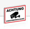 Achtung Videoüberwachung Schild 30 x 20 cm Alu 3mm Alu-Dibond stabile Aluminiumverbundplatte dieser Bereich wird überwacht Schild mit UV-Schutz von STROBO