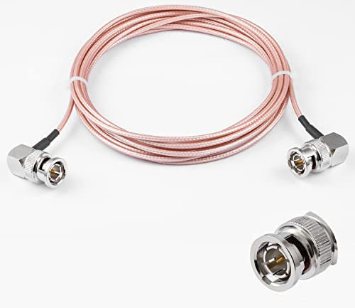 Vecys BNC-Stecker Rechtwinklig auf BNC-Stecker Rechtwinkliges Kabel 75 Ohm BNC-Stecker HD-SDI RG179 HF-Koaxial-Pigtail-Überbrückungs Kabel 10ft/3m für VCR-Kamera Marine CB-Radio CCTV-Monitor