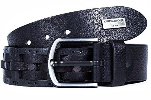 Cipo & Baxx Herren Gürtel CG143-bans schwarz 100cm x 4,3cm