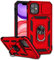 Hitaoyou iPhone 11 Hülle, Militärqualität Stoßfest Heavy Duty Schutz mit magnetischer Autohalterung & Ständer, Kameraabdeckung, TPU+PC Material, Rot, Flip Case
