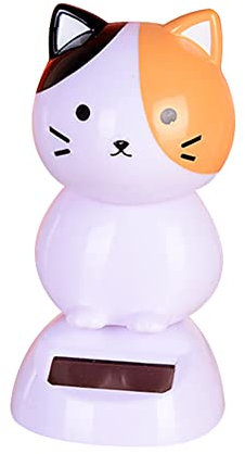 Uposao Figurines Solaires, Jouet Dansant en Forme De Chat à énergie Solaire Secouant Tête Et Queue Figurine De Chat Décoration De Tableau De Bord De Voiture Poupée De Bureau Gadget