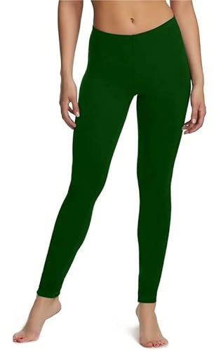 SHADOW DANCE UK Girls Kids Plain Leggings Kids Children Teen Basic Stretchy Full Length - Girls' Athletic Leggings Dance Running Yoga Pants Workout Dance Tights green9-10