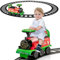 RELAX4LIFE Treno Giocattolo, con Binario, Trenino Elettrico Cavalcabile per Bambini, Funzione Musicale, Luci, Pedali Retrattili, Treno Regalo, Adatto a Bambini da 2+ Anni(nero) (VERDE)