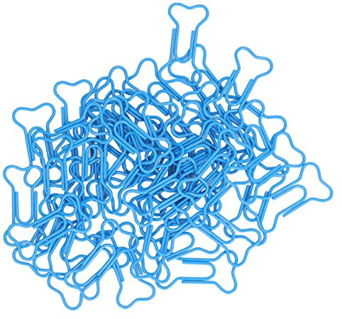 50 Stück Büroklammern in Knochenform, Blaue Mini-Metall-Büroklammern, Knochen-Papier-Lesezeichen-Klammern, Seitenmarker, Schreibwaren-Klammern, Bürobedarf, Geschenke, Tragbare Stabile Metall-Büroklamm