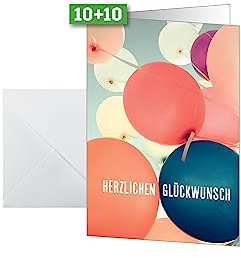 SIGEL DS617 Glückwunschkarten Geburtstagskarten Herzlichen Glückwunsch A6, 10er Set mit Umschlägen, ideal zum Bedrucken, aus nachhaltigem Papier