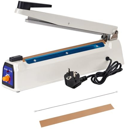 MOGOULUA Sigillatrice a caldo, 300 mm, per sigillatura a caldo, 3 mm, larghezza della guarnizione, saldatrice per alimenti, sigillatura a caldo, per sacchetti Mylar PP e PE (bianco)