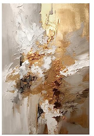 Mintura Großes Kunstwerk, handgefertigtes abstraktes Goldgemälde auf Leinwand, Wandkunst, Bild für Wohnzimmer, Heimdekoration, Hotel (80 x 120 cm, ungerahmt)