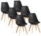 BOLLI Chaises de Salle à Manger Scandinave Lot de 6, Chaise de Cuisine, Idéal pour Salle à Manger, Salon, Chambre à Coucher (Tulipe, Noir)