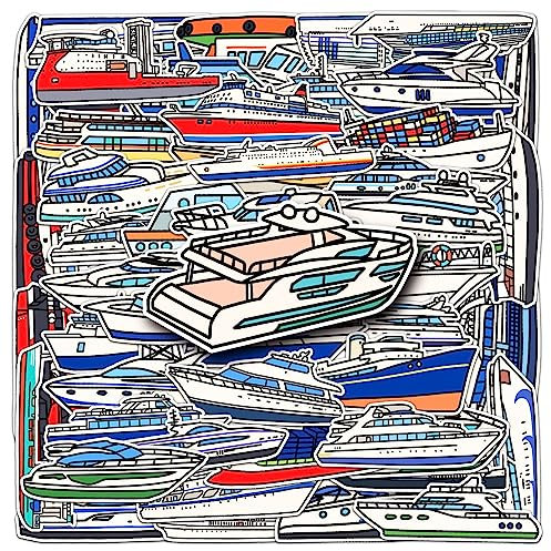 Boot-Aufkleber, niedliche Cartoon-Kreuzfahrtschiff-Aufkleber für Skateboard, Laptop, Wasserflasche, Helm, Fahrrad, Gepäck, Computer, Auto, Motorrad, Vinyl, wasserdicht, ästhetisch, Aufkleber für