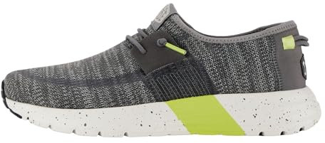 HEYDUDE Sirocco Sport Mode - Zapatos para Hombre - Zapatillas con Sistema de Cordones Fácil, Heather Grey/Charcoal, 43