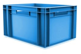HomeHQ 5x Euro Container Plastic Box, Stacking & Storage Container Boxes 5 Pack (BLUE, 20 Litre)