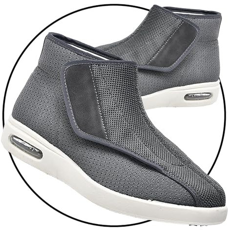 Diabetiker Schuhe Herren und Damen Orthopädische Schuhe Verstellbare Breite Sandalen Verbandschuhe Orthopädische Einlegesohle Klettverschluss (Color : Gray, Size : 39 EU)