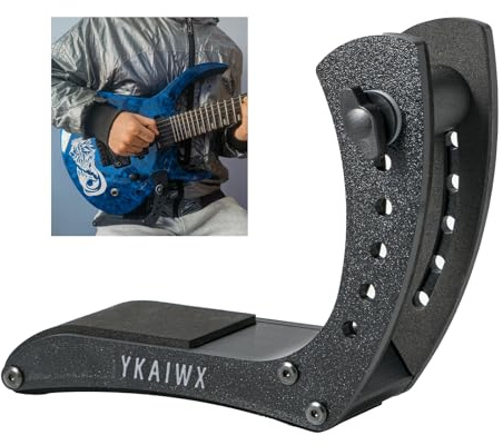 YKAIWX Ergonomischer E-Gitarrenhalter Fußhocker Beinständer Gitarrenfußhocker E-Gitarre Stützbeinständer Gitarrenheber (Schwarz)