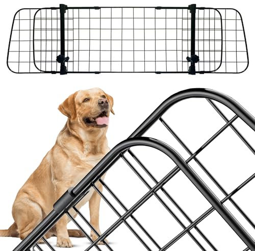 Universal Dog Guard for Car Boot - Adjustable Car Dog Guard - Heavy-Duty Metal Mesh Dog Boot Guard-Dog Barrier - Car Dog Boot Guard-Pets Cat Dog Cage for Car Boot SUVs Boot-Easy Installation Fits Most