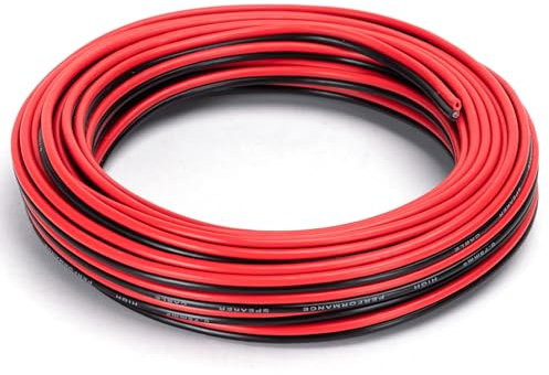 Glowster Cable de audio de 2G0,75mm², 10M, rojo y negro, ideal para conexión de equipos de sonido y sistemas de audio en instalaciones profesionales.