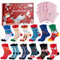 Wzone 12 Paare Weihnachtssocken Damen Adventskalender 2024, Erwachsene Kuschelsocken Frauen (35-42), Kuschelsocken Weihnachtskalender, Geschenke zu Weihnachten