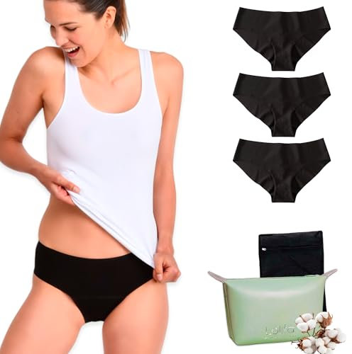 Lolita® Culotte Menstruelle Flux Très Abondant - Ultra Absorbante - Confortable et Réutilisable - Idéale pour Règles Abondantes - Culotte de Règle Ado - Alternative Écologique