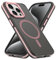 Kueqeay Cover per iPhone 15 Pro Max 6,7” Magnetica, Compatibile con MagSafe Custodia Traslucida Opaca Antiscivolo Posteriore Resistente ai graffi Custodia Sottile Antiurto Bumper Case, Rosa
