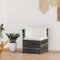 prissent Terrassensitz Ecksofa mit cremeweißem Kissen für Veranda, Garten oder Wohnzimmer, Outdoor-Möbel zum Mittagessen im Freien, elegantes und zeitgenössisches Design, 65 x 65 x 71,5 cm