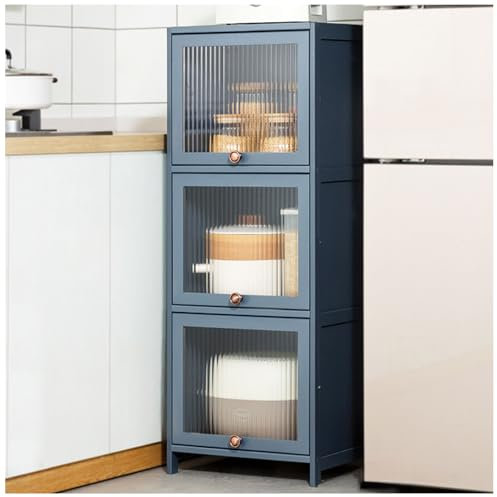 TWHZSAI Despensa Alta Independiente Gris para Sala de Estar, Cocina, Comedor, Oficina, 40 x 106 cm, Armario de Almacenamiento con Puerta