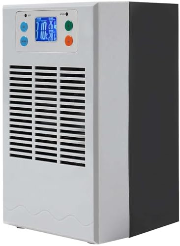 Gvqng Aquarium Chiller, Water Chiller for Fish Tank, 7.93gal 100W Aquarium Heater with Pump and Pipe, Fish Tank Cooling System for Axolotls,Coral Reef 10-40°C,100W