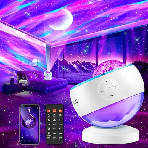 Sternenhimmel Projektor, 300-Lichtmodi Aurora Lampe Galaxy Projector, 15 White Noise | Bluetooth Sternenhimmel Projektor Kinder Erwachsene Nordlicht Projektor Galaxy, Timer Sternenprojektor Night Sky