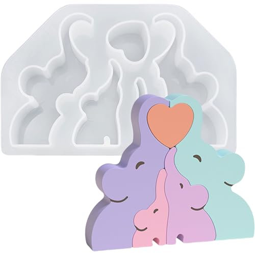 ALEFBET Silikonform Tiere Puzzle, Kerzenform zum Gießen, Silikonformen Gießformen Tiere, Gipsformen zum Gießen, Kerzenform Silikon Gießform, Epoxidharz Formen (Elefant B06C-20)