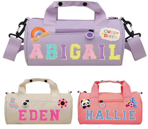 Personalisierte Tanztasche Mädchen Yoga Tanz Ballett Tasche mit Namen Patch Reise Duffle Tasche Personalisierte Sport Gym Tasche für Kleinkind, benutzerdefinierte Tanz Duffle, Reisen für Mädchen, Kind