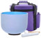 KVKA 432HZ 20cm Crystal Singing Bowls, 8 inch A note Light Indigo Frosted Quartz Sound Bowls for Sound Healing and Therapy Meditation with Travel Carry Case Bag