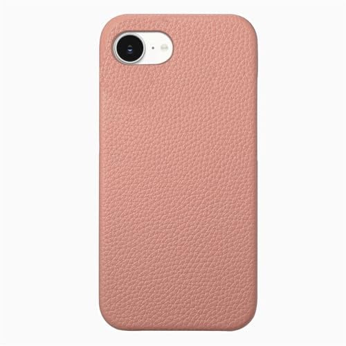 COQUE étui pour Apple iPhone 16e, en Cuir à Bords huilés à Texture Litchi Ultra Fine, Antichoc élégante, étui pour Apple iPhone 16e-Rose