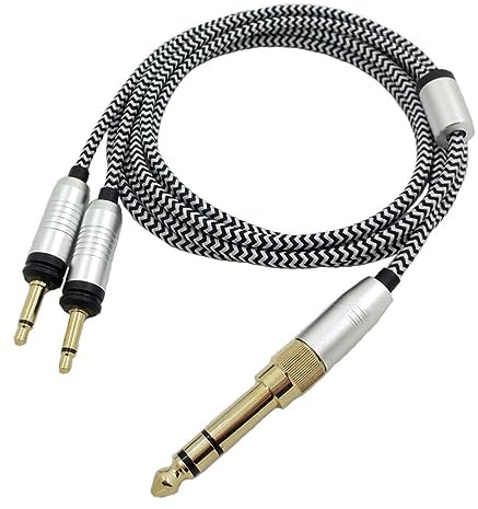 THINCAN Cable para auriculares Elegia Focal (2 x 3 5 mm, versión de 5 mm), alambre de cobre libre de oxígeno de 3 5 mm macho y 6 de 35 mm