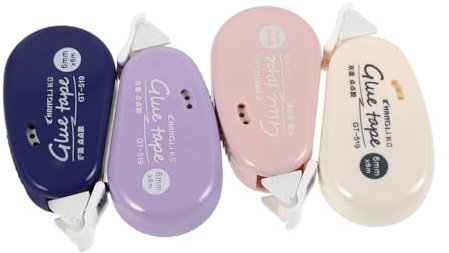 LIFKOME 4pcs Dot Glue Hand Account Tape Double Sided Adhesive Dots Scrapbooking Use Glue Tape Roller Bulk Refill