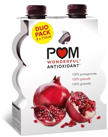 POM Wonderful 100% Pomegranate Juice, 2 x 710ml – Pure, Natural, Antioxidant-Rich Juice, No Added Sugar, Non-GMO, Ideal for Healthy Lifestyle and Refreshment