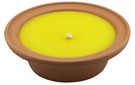 Citronellakerze Große Terrakotta-Flammschale mit Citronella – Eleganz & Insektenschutz in einem