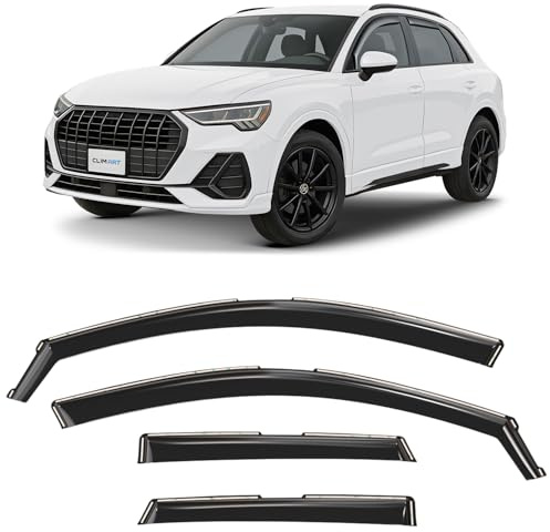 CLIM ART Windabweiser für/kompatible mit Audi Q3 19-24 - Kanal 4 St. | Regenabweiser Autofenster Regenschutz Audi Q3 SUV – bruchsicher Polycarbonat, kratzt nicht, wetterfest, frischluft